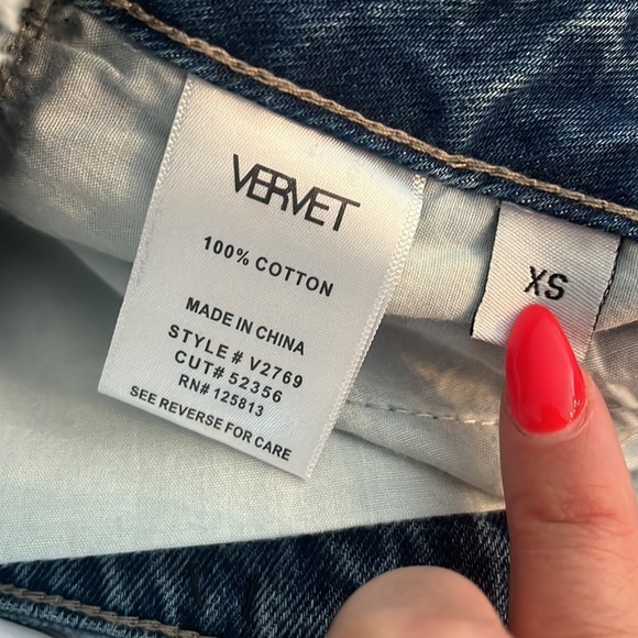 VERVET Rebecca XS High Rise Denim distressed shorts extra small NWT boutique - Picture 8 of 10